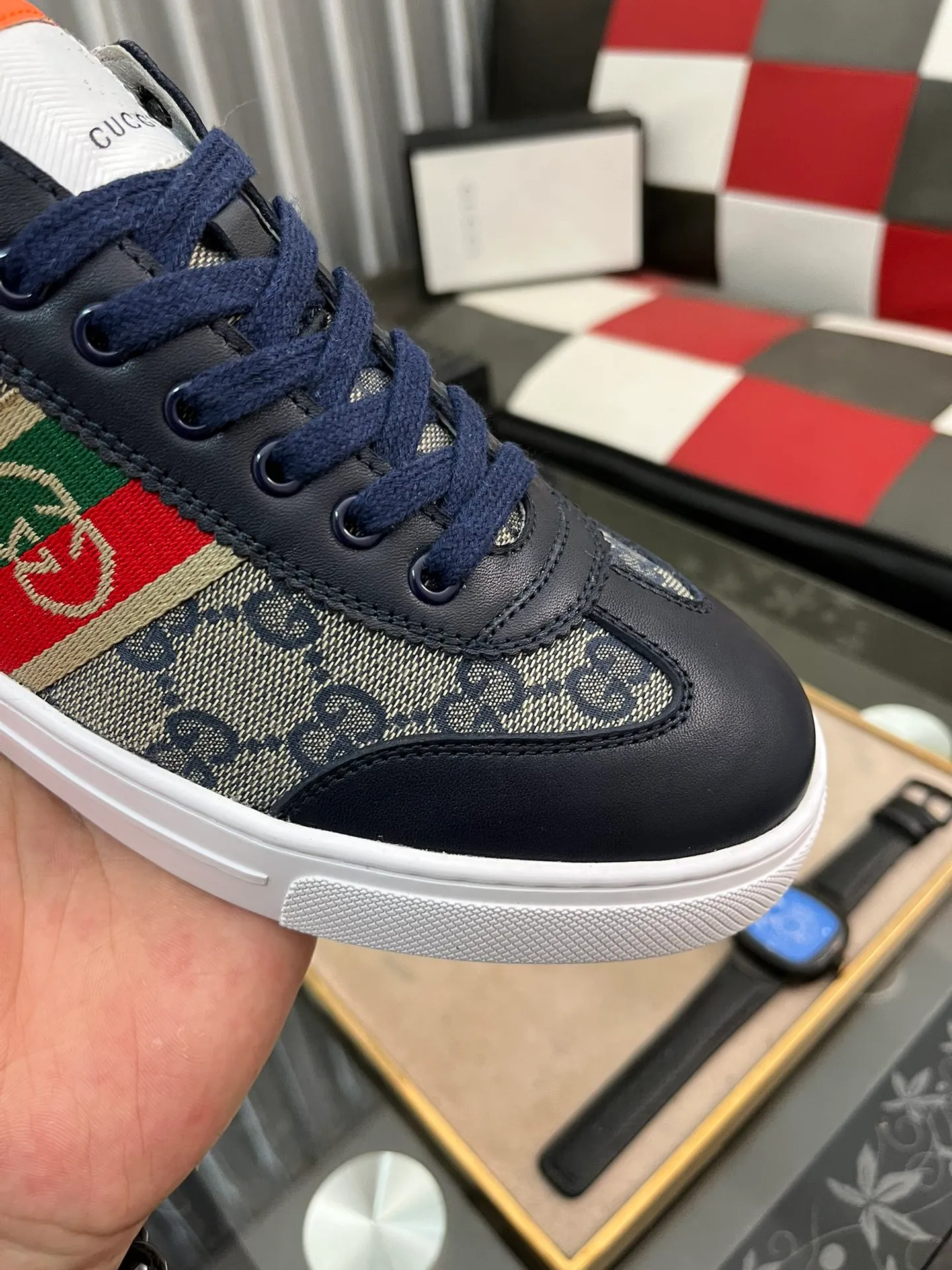 Men's shoes 💰400⌚️⌚️《Gucci*》The latest hot-selling casual shoes, top brand [seduce] luxury~purchase, top~quality. [Strong] The upper is made of imported breathable mesh with material ➕ breathable sports lining (•) and fine workmanship. Original personalized fashionable soft rubber wear-resistant outsole, size: 38-443⃣️colors available